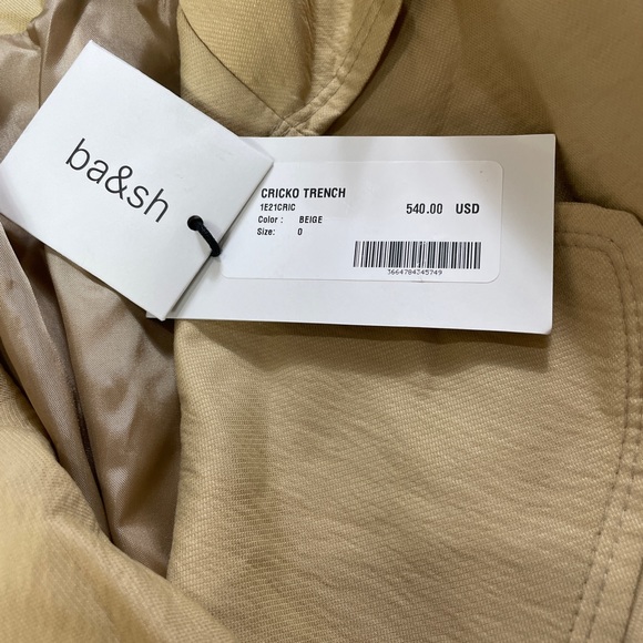NWT $540 Ba&Sh Cricko Flowing Trench Coat - Picture 6 of 6